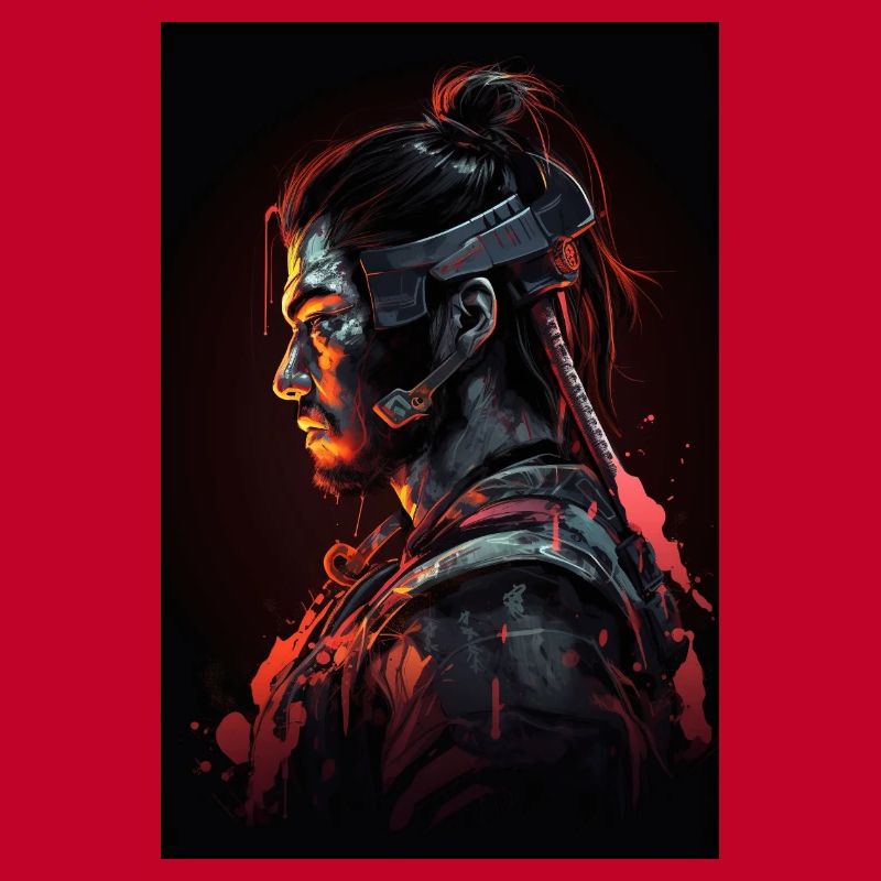 Neon Cyber Samurai Warrior #8