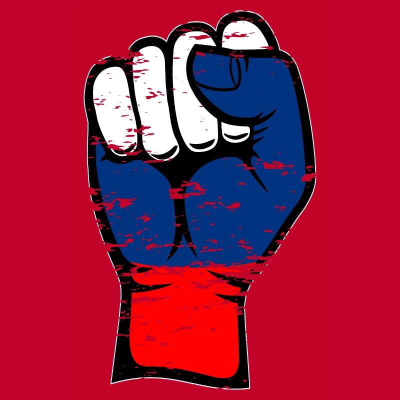 Poing de drapeau de la Russie utilisé