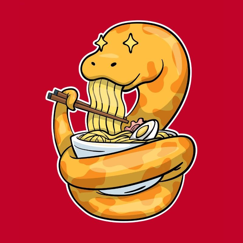 King python eating ramen