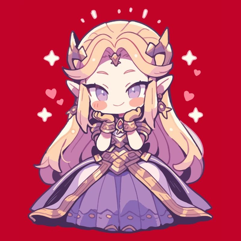 Princesse Chibi mignonne - Conception de conte de fées mignon