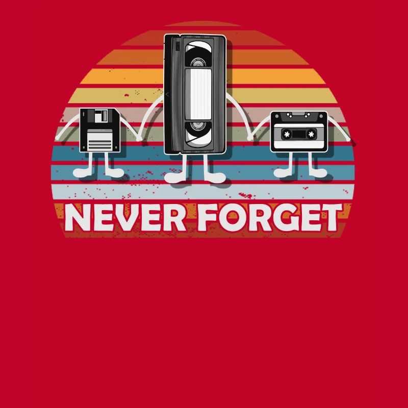 Never Forget Tee Funny Videocassette Floppy Disk