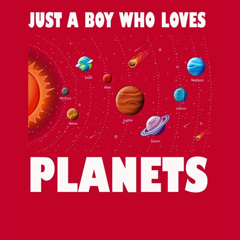 Nur ein Junge, der das Sonnensystem der Planeten liebt