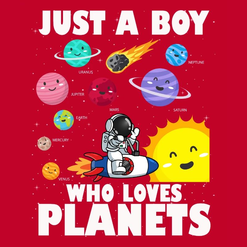 Nur ein Junge, der das Sonnensystem der Planeten liebt