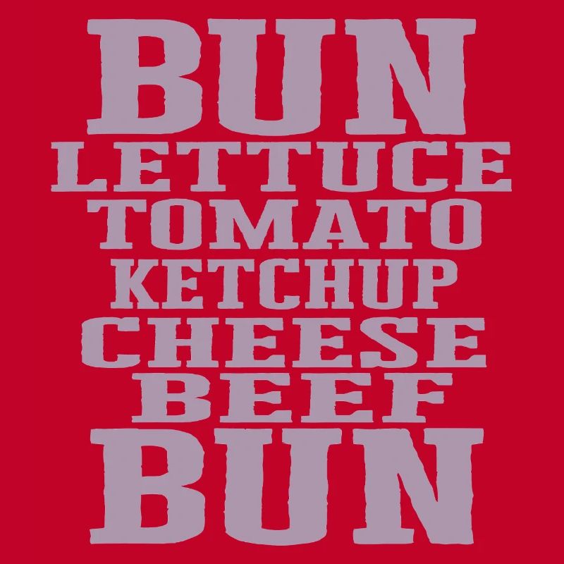 Burger Ingrédients Typographie Construction du cheeseburger