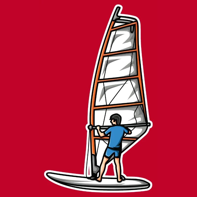 Lustiger Windsurfer Junge