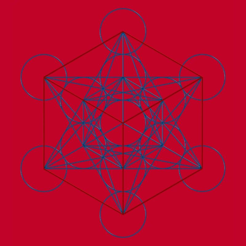 Le cube de Metatron - rouge bleu
