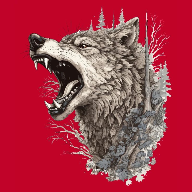 Wolf Wolf Head Scratch Marks Claws Wild Forest Hunter