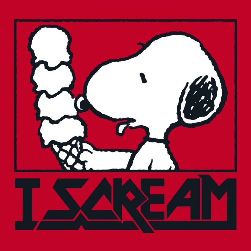 Peanuts Snoopy I Scream Icecream Eiscreme Witzig