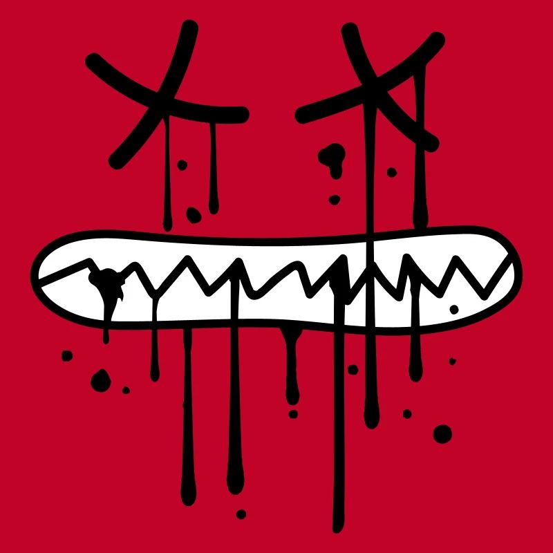 visage mordant les dents croquant mort mort graffiti
