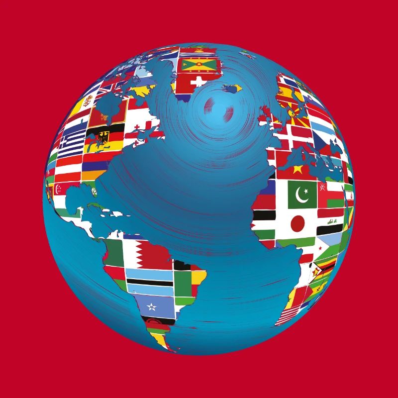 Carte du monde globe terrestre globe pays drapeaux continents