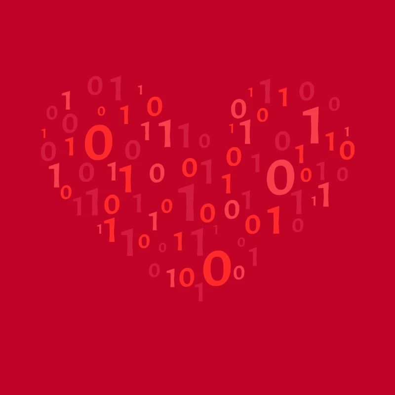 Herz Binär Kodierung Informatik Programmierer