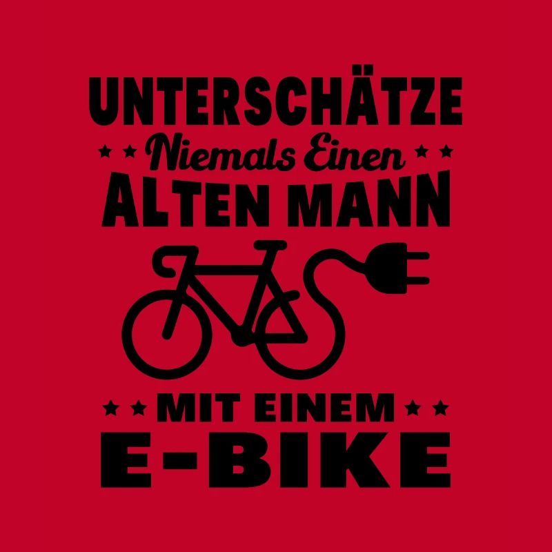 Einen alten Mann mit einem E-Bike