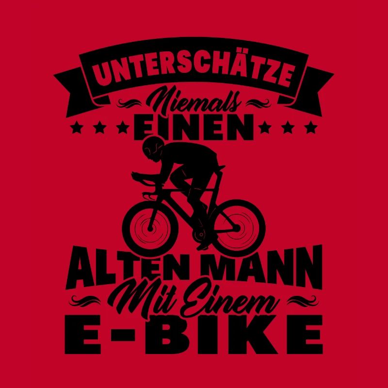 Alten mann mit einem e-bike