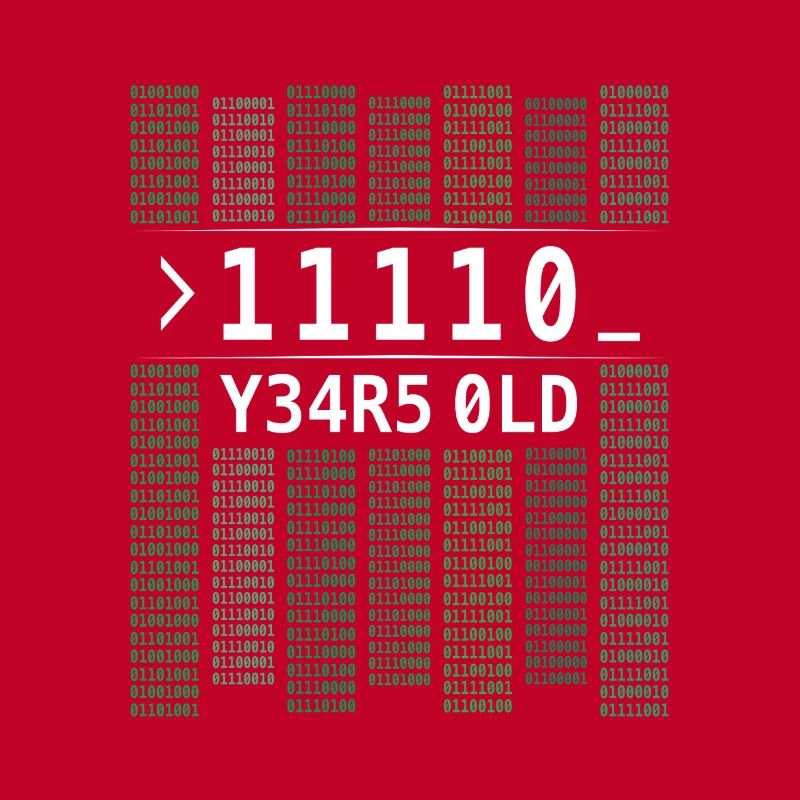 11110 YEARS OLD COMPUTER BINARY CODE 30TH BIRTHDAY