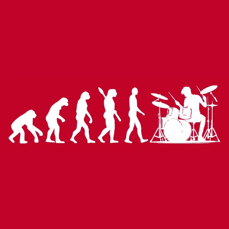 Evolution Schlagzeuger Silhouette Motiv