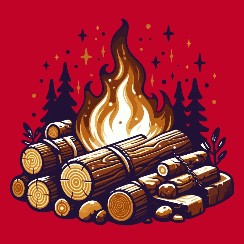 CAMPFIRE FOREST WINTER HEAT CAMP FIRE LOG LOG