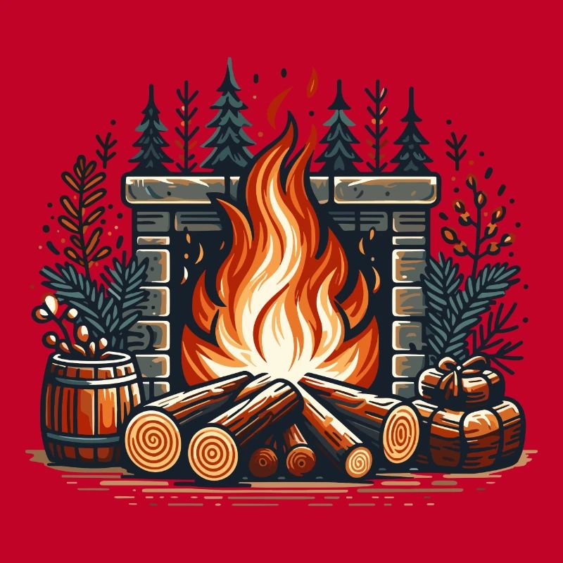FIREPLACE FIREPLACE DECORATION WINTRY COZY