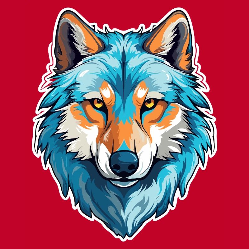 Wolf Kostüm blauer Wolfskopf Werwolf und