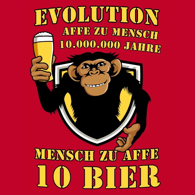 Evolution - Affe Mensch - Mensch Affe - Bier