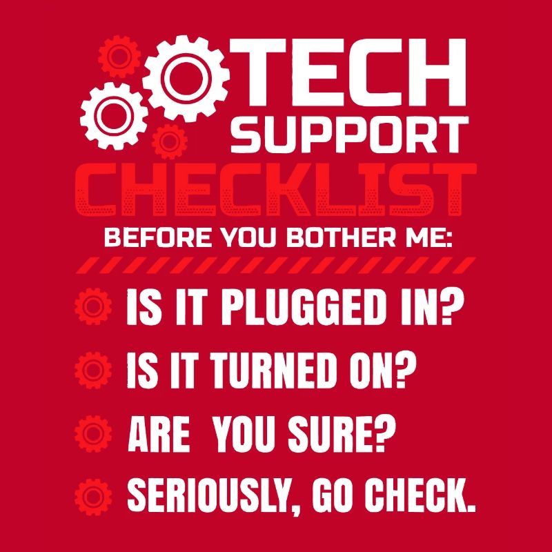 Funny Tech Support Checklist Helpdesk