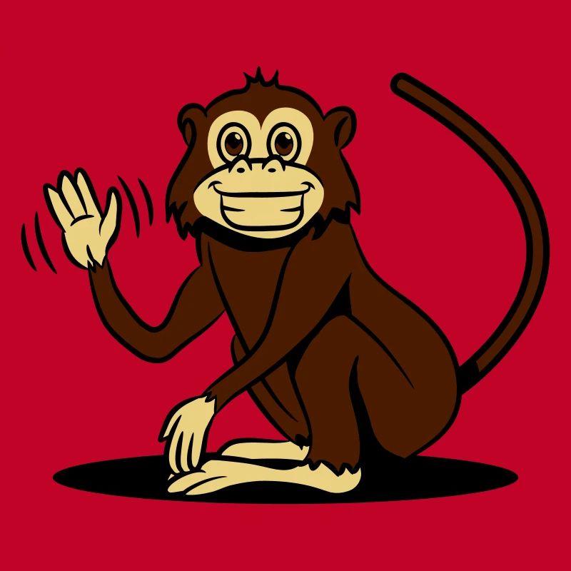 monkey funny loving wave