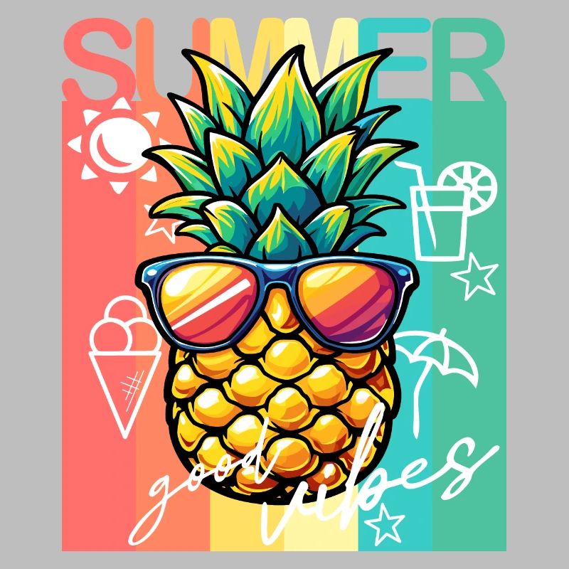 Summer feelings with pineapple retro