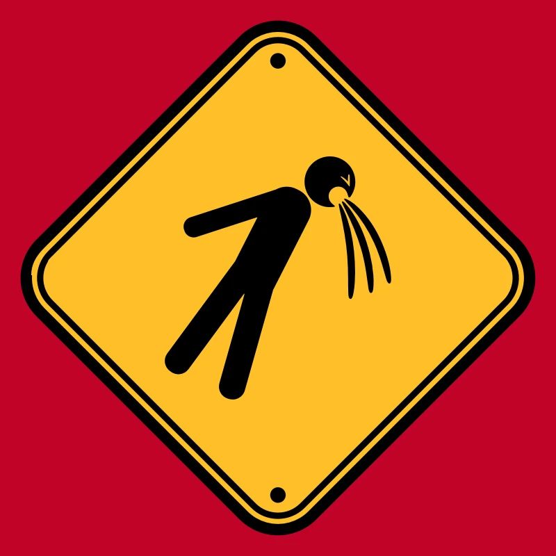 shield caution note vomit vomit