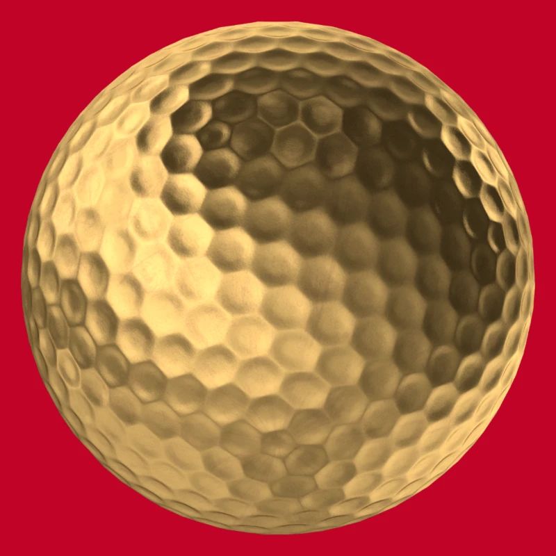 Balle de golf dorée 3D