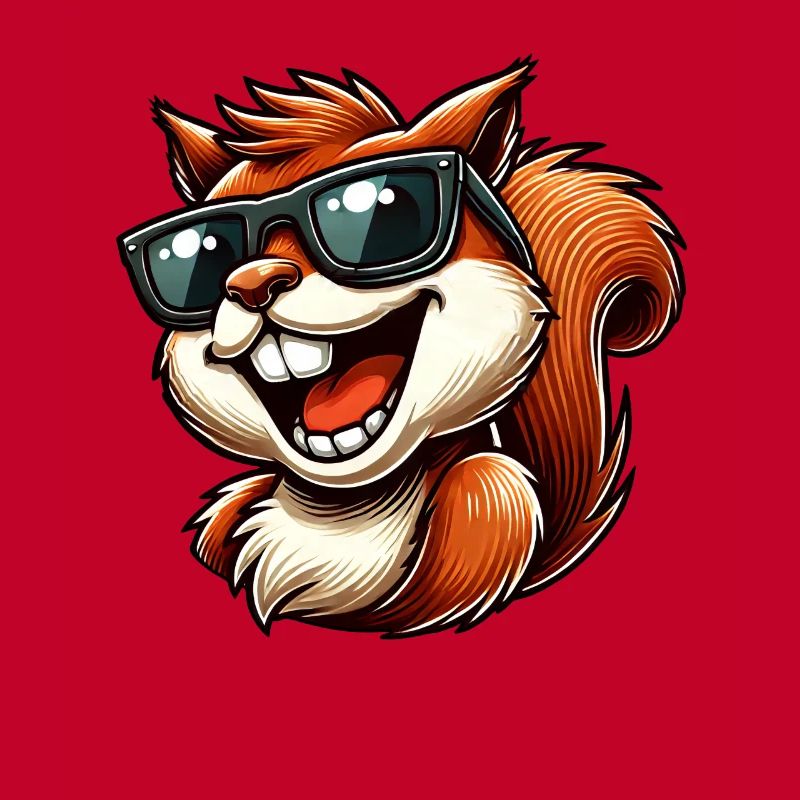 Cool squirrel with sunglasses laughing