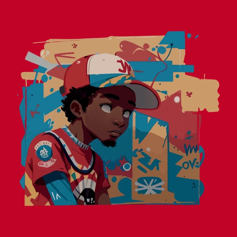 Black Kid devant le mur de graffitis