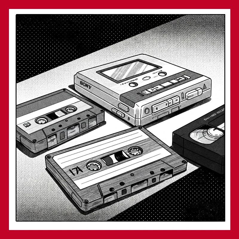 90s cult objects: Comic look for Walkman & Co.