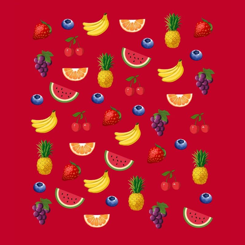 fruit pattern strawberry grape cherry pineapple