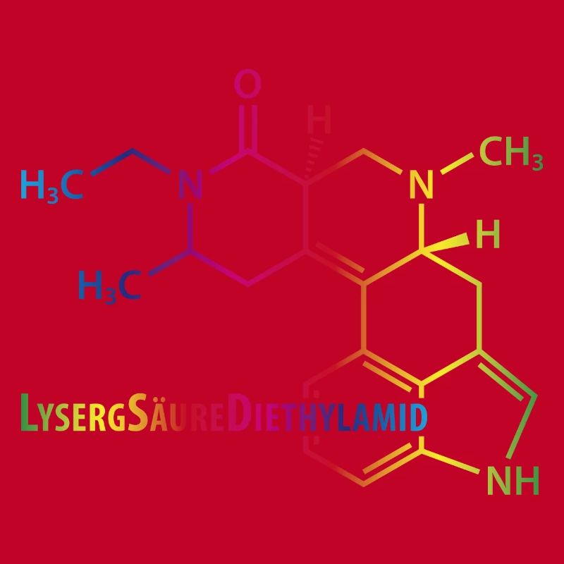 LSD Strukturformel bunter Regenbogen Drogen Rausch