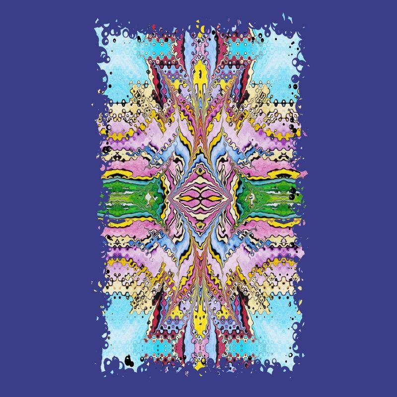 Classic psychedelic pattern, pink and blue