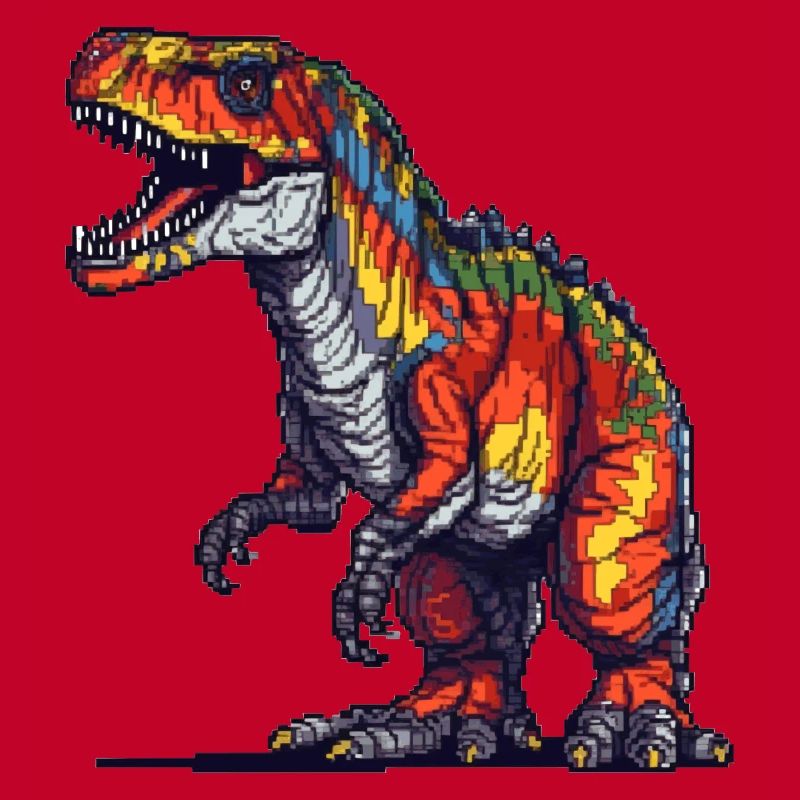 Dino in Retro Pixel Grafik 8-Bit oder 16-Bit