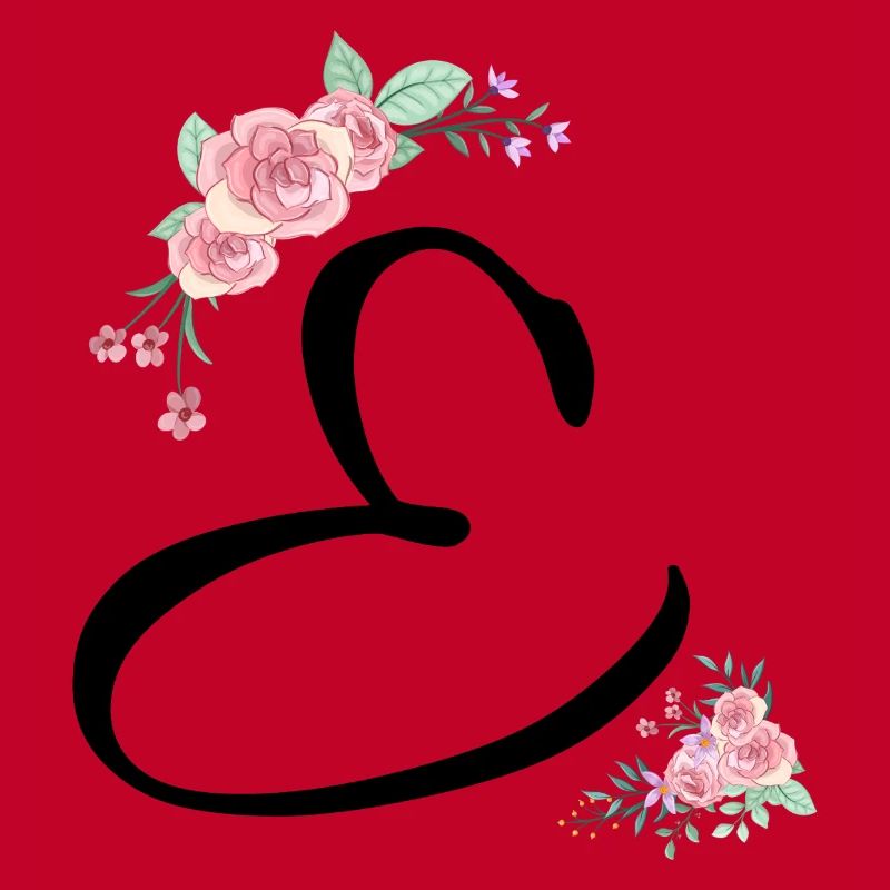 Lettre e fleurs