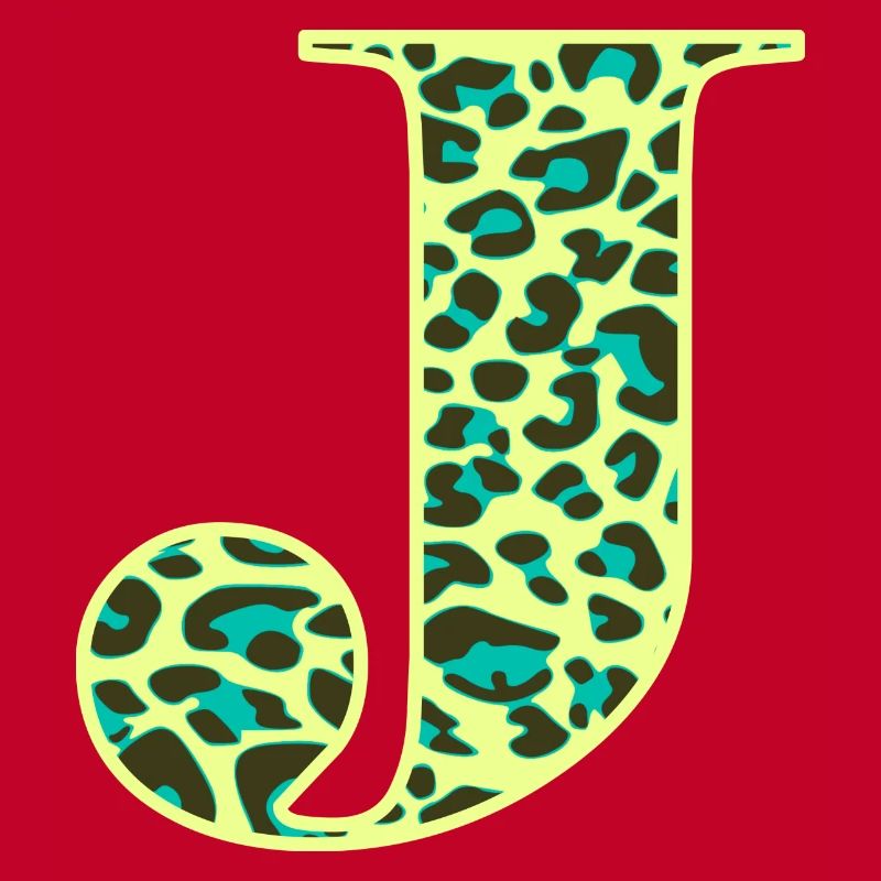 Buchstabe J Anfangsbuchstabe Initialen Leopard Leo