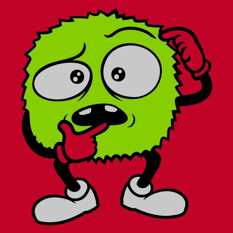 Comic skeptical face monster