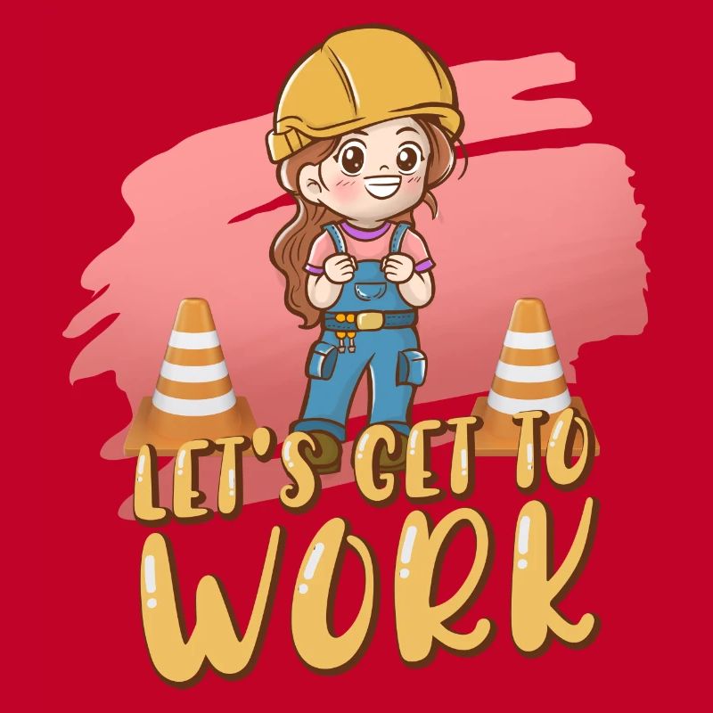 Bagger Baustelle Bauarbeiterin Mädchen I Geschenk
