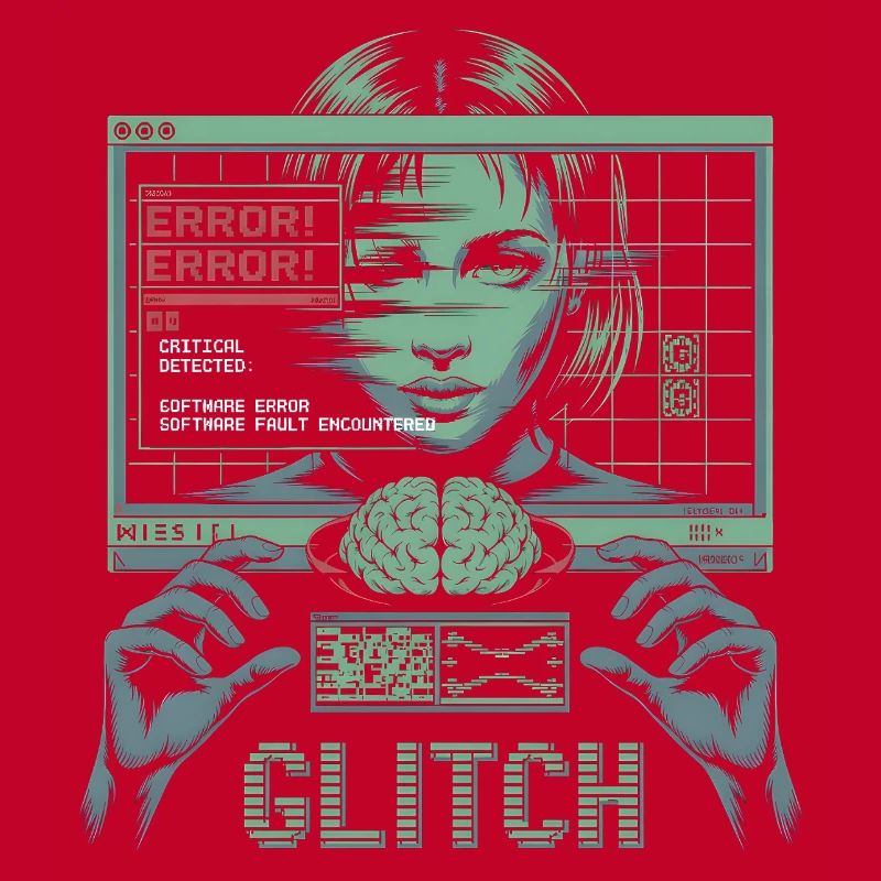 Error Glitch - Futuristic Graphic Tshirt