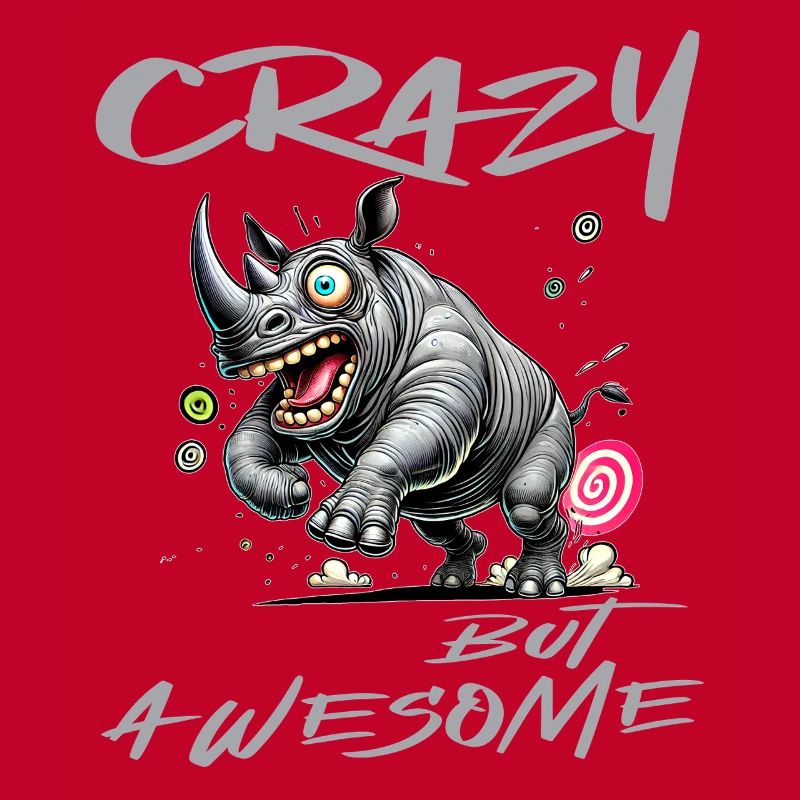 Crazy but Awesome Rhino Comic Style