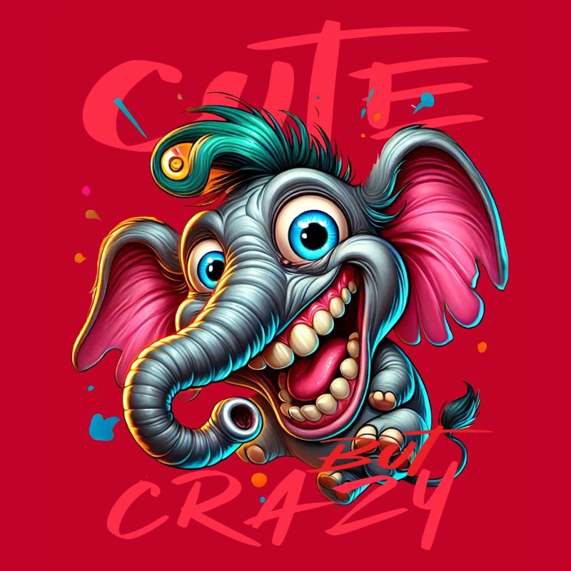 Cute but Crazy Elephant Comic Style