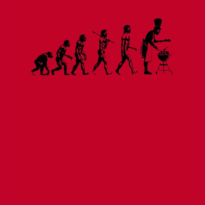 Evolution grillen Fleisch Witz Spaß Mann Geschenk