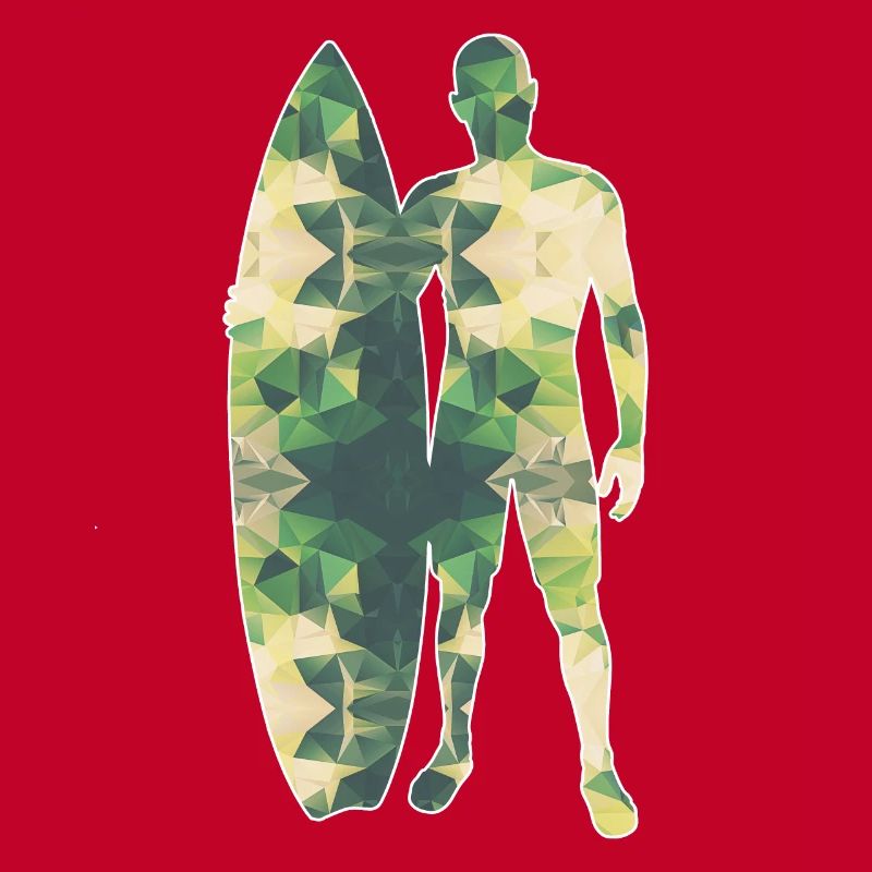 Polygone surfeur vert