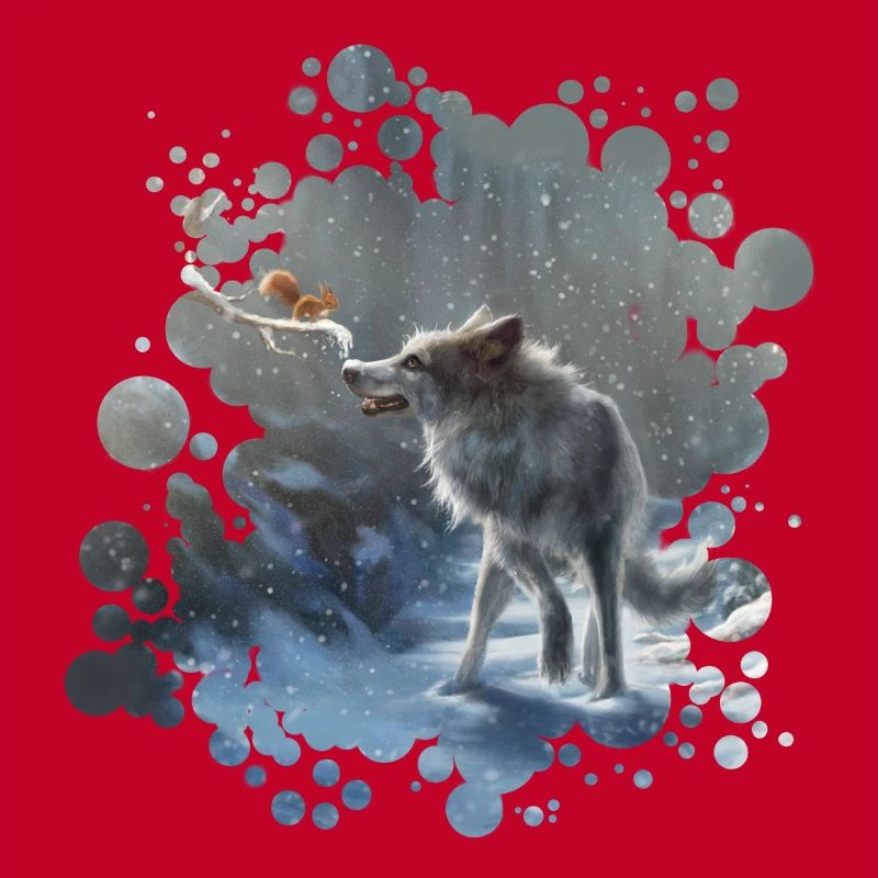 Wolf Eichhörnchen Winter