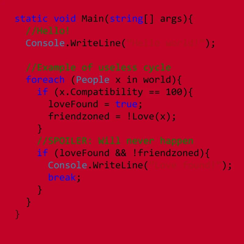 Liebe durch einen C # Programmierer gesehen