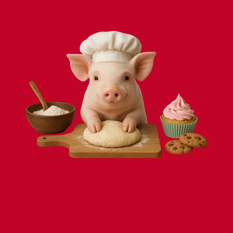 Pig Baking Cake Bread