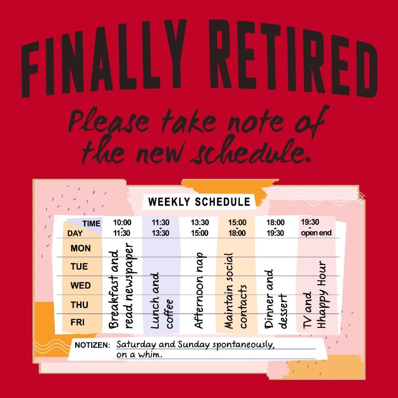 Retired Schedule Daily Routine