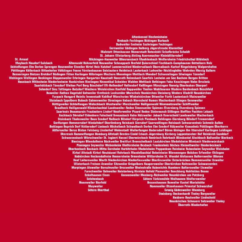 Alle Orte und Gemeinden im Saarland als Karte