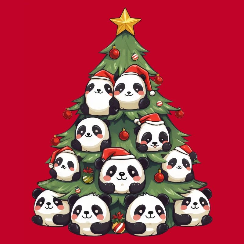 Weihnachtspanda - Ein festlicher Baum mit einem